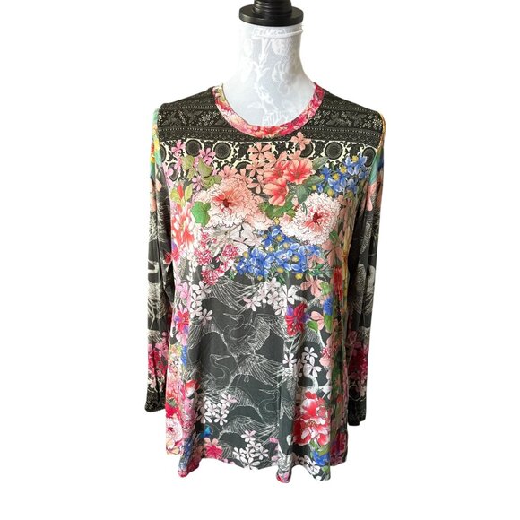 Johnny Was Lindana Favorite Swing Shirt Womens Floral Colorful Long Sleeve MED - Picture 1 of 6